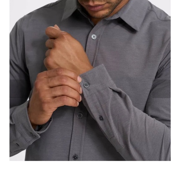 Vuori Gray Long Sleeve Bridge Button Down Shirt | Small - Picture 2 of 7